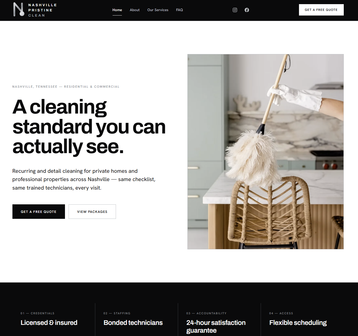 Nashville Pristine Clean home page